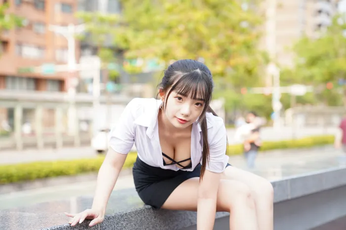 [Mzsock] NO.078 Chen Jialin OL short skirt high heels beautiful legs outdoor shot street photography#[100P]-30