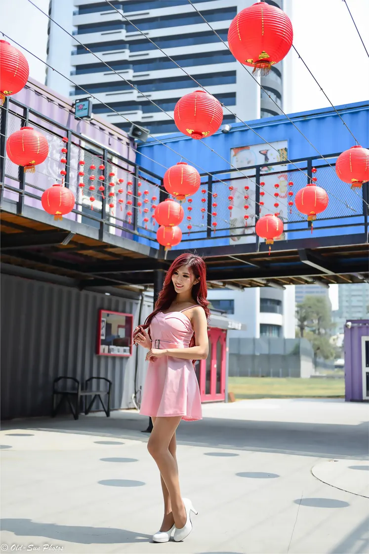 [Mzsock] NO.155 Gao Xuan pink dress, short skirt, stockings, high heels and beautiful legs street photography#[82P]-8