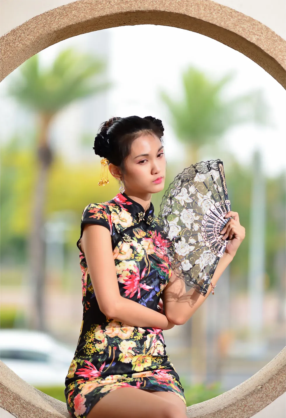 [Mzsock] NO.191 Chen Mengxin short cheongsam high heels beautiful legs street photography#[100P]-97